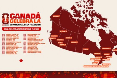 A FIFA revela o roteiro e os parceiros oficiais do programa Canada Celebrates, por meio do qual o país comemora a Copa do Mundo da FIFA de 2026™.