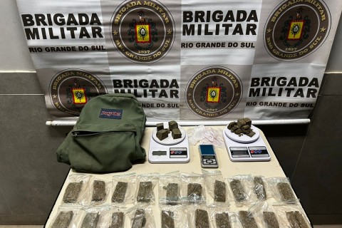Brigada Militar apreende adolescente com quase 700g de maconha em Maquiné