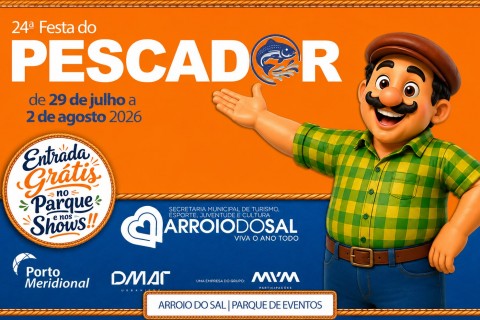 24ª Festa do Pescador: Turismo divulga programação completa de atrações e atividades paralelas da 24ª Festa do Pescador